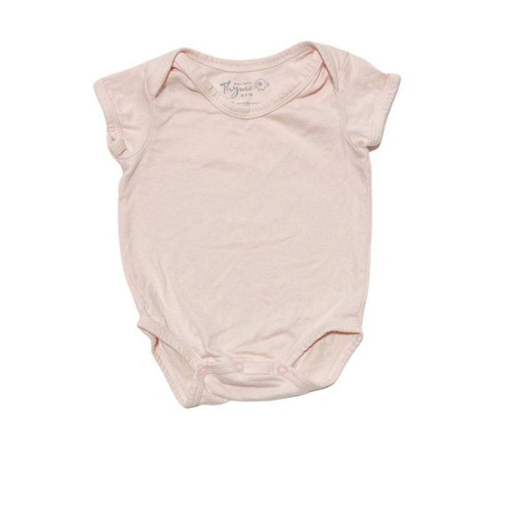 𝅺thyme Pink Cotton Short Sleeve Onesie